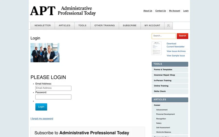 Admin Professional Today website, built by SourceCode