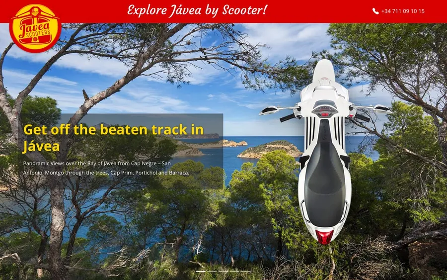 Javea Scooters website, built by SourceCode