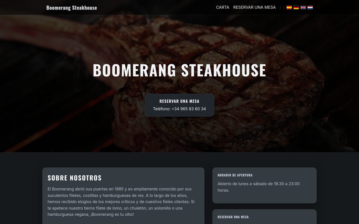 Boomerang Steakhouse — built by SourceCode