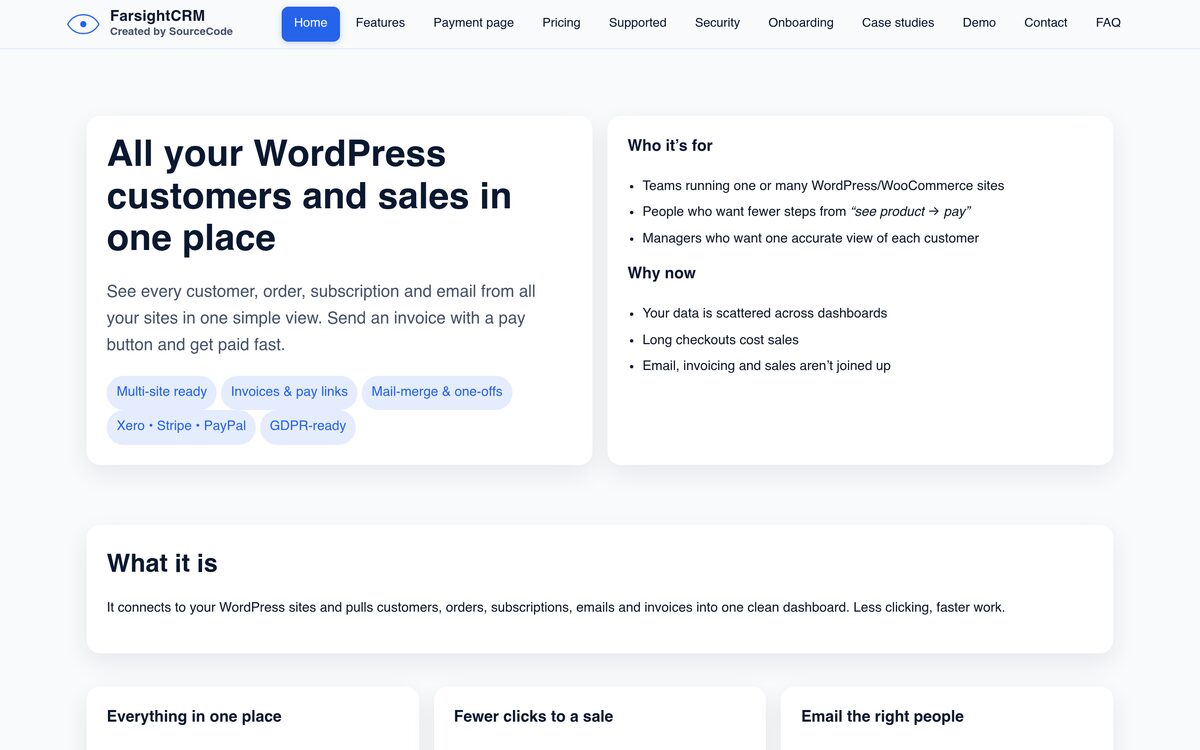 Farsight CRM — built by SourceCode