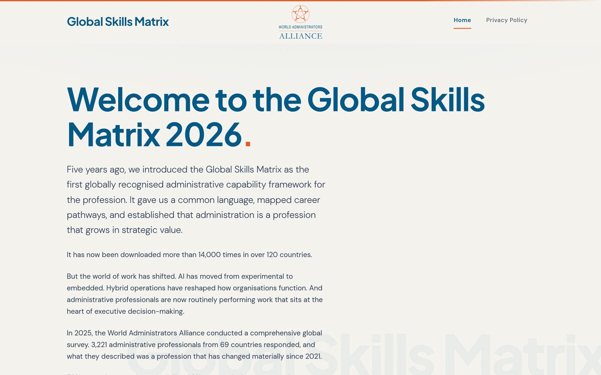Global Skills Matrix, a site I designed and built